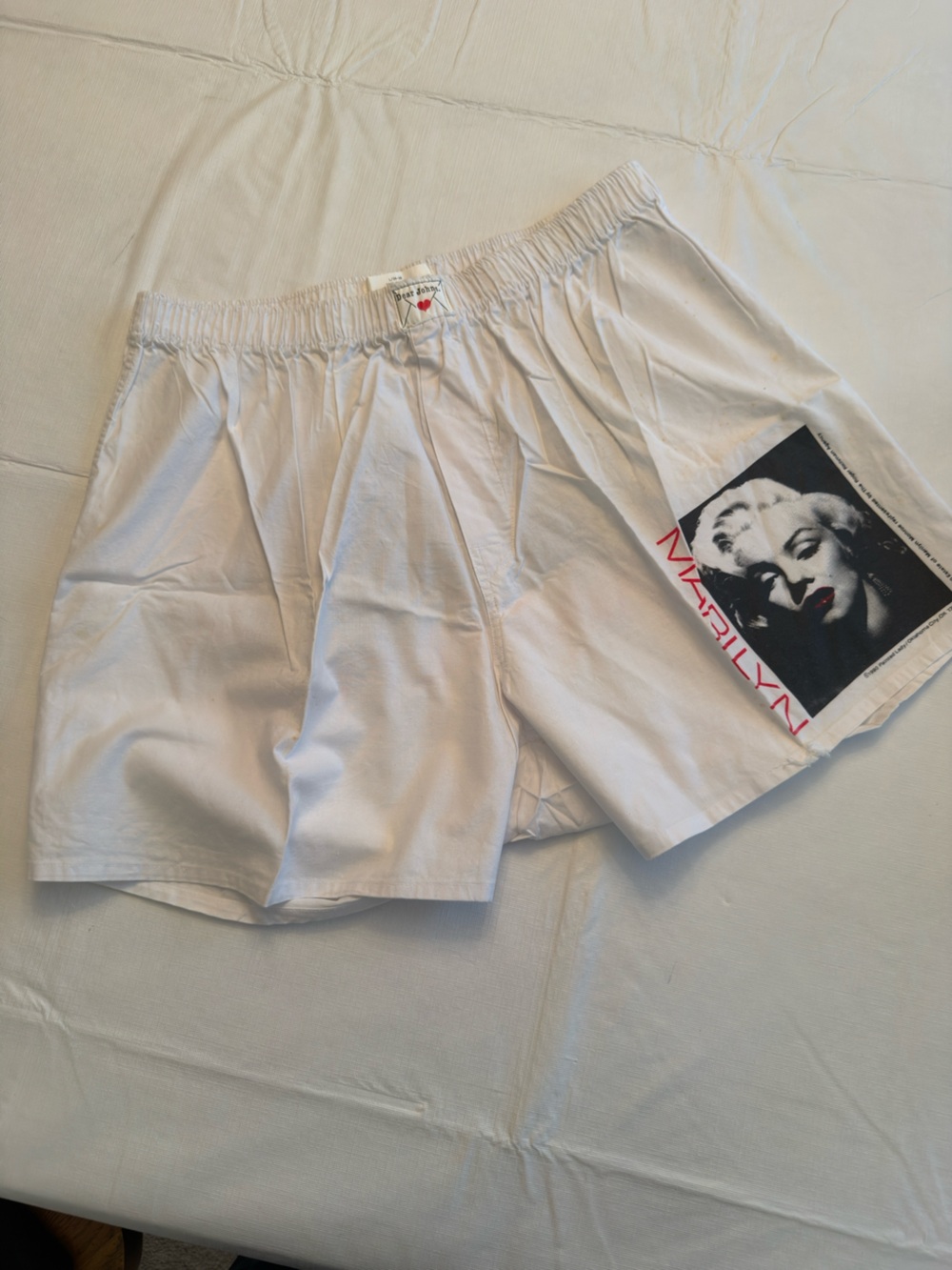 Hanes White Boxer Shorts with Marilyn Graphic